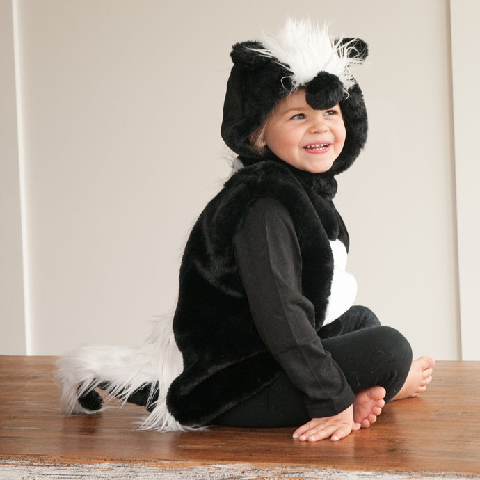 Skunk Baby and Toddler Halloween Costume Two Piece Set (6-12 Months, 12-24 Months, 2T, and 3+)