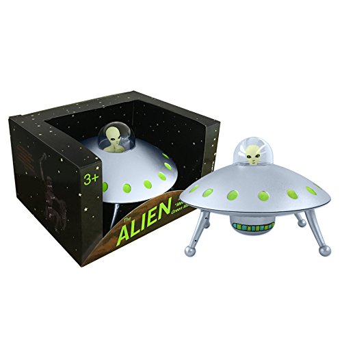 Alien Glow-in-The-Dark UFO Space Ship and Bendable Action Figure