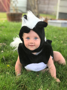 Skunk Baby and Toddler Halloween Costume Two Piece Set (6-12 Months, 12-24 Months, 2T, and 3+)