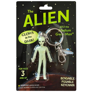 Alien Glow-in-the-Dark Bendable Keychain
