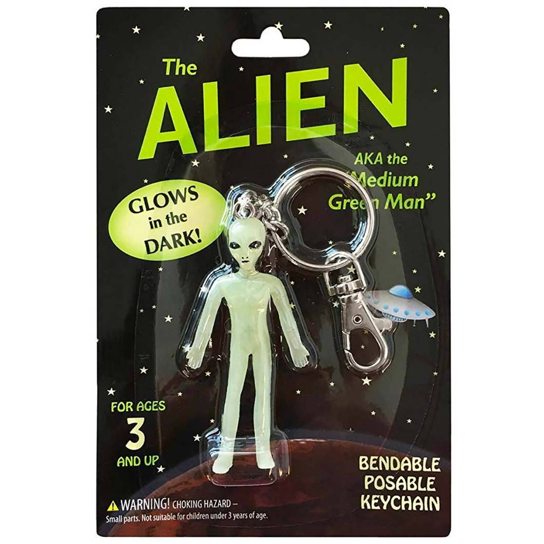 Alien Glow-in-the-Dark Bendable Keychain