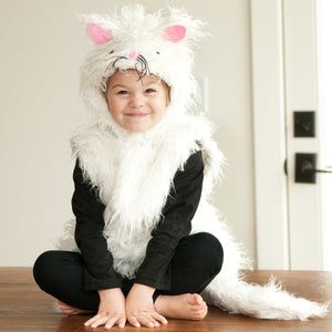 Adorable White Kitten Cat Baby and Toddler Halloween Costume Two Piece Set (6-12 Months, 12-24 Months, 2T, and 3+)